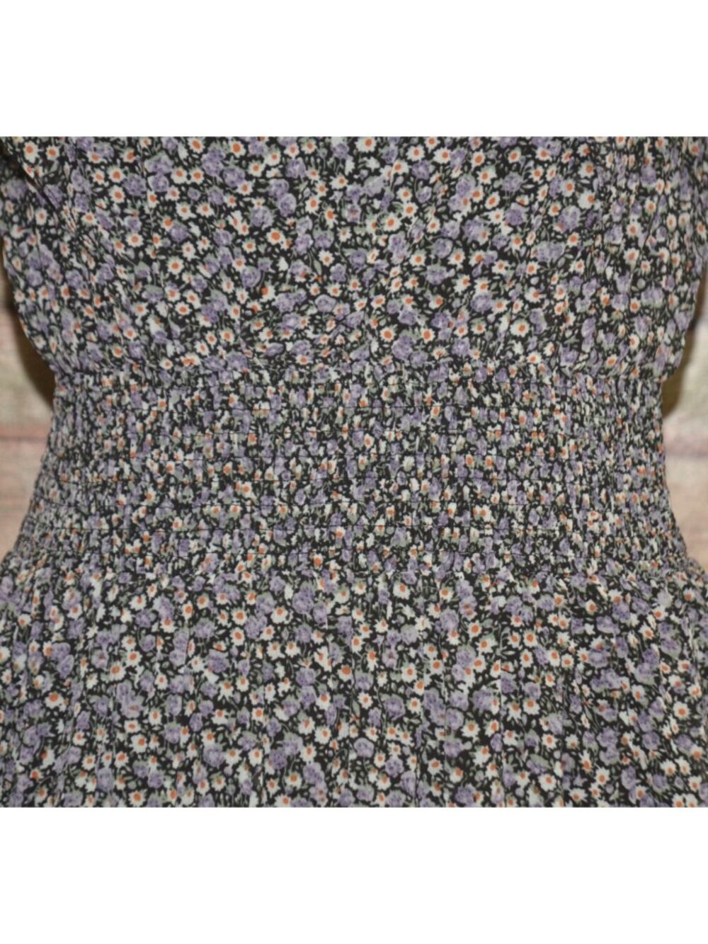 NWT Lulus Size M Evalina Black Micro Dark Floral Mock Neck Midi Dress - Picture 6 of 16